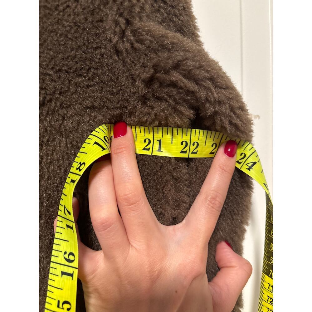 H&M Brown Faux Sherpa Snap Button Jacket S - Picture 8 of 12